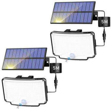 Imagem de Luzes de movimento solar Peasur 318 LED com 3 modos IP65 à prova d'águ