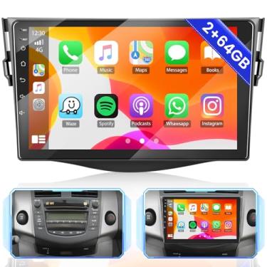 Imagem de 5G WiFi 64 GB para Toyota RAV4 2007-2011 Android Car Stereo, tela sensível ao toque de 9 polegadas com Carplay Android Auto HiFi GPS, Bluetooth, saída de áudio/vídeo