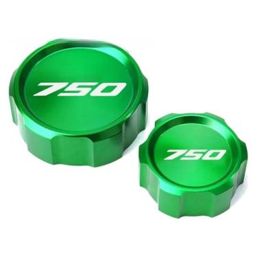 Imagem de Tampa de enchimento de óleo da tampa do reservatório de freio dianteiro traseiro da motocicleta compatível com Z750 Z 750 Z750S 2005 2006 2007 2008 2009 2010 2011 2012 (2-verde)