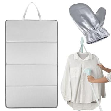 Imagem de Tábua de vaporizador para roupas com luvas de passar a vapor, suporte para roupas a vapor, almofada de vaporizador, tábua de passar a ferro de pendurar, placa de vapor dobrável, almofada de ferro a