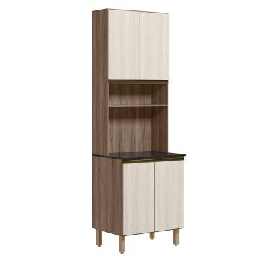 Imagem de Paneleiro Duplo 4 Portas 70cm MDF Kali 12230 Carvalho Toq Bianco