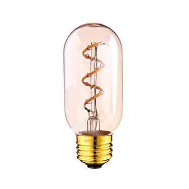 Imagem de Lâmpadas Vintage Edison Lâmpada E27, Regulável T45 Tubular Espiral Filamento Lâmpada Edison Flexível LED Lâmpada Gold Tint 3W Decorativa para Lustres, Abajures de Mesa, Luminárias de Parede,