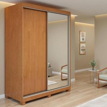 Imagem de Guarda Roupa com Porta de Correr Alonzo 2 Portas 1 Porta Glass 2 Gavet