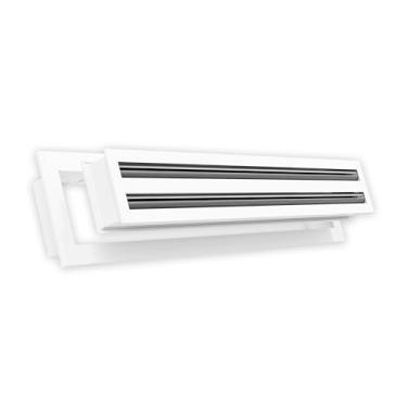 Imagem de Grade AC de design moderno 24x4 - alumínio branco - saída de ar - difusor de slot linear - grade de registro para aquecimento e resfriamento - compatível com registros de teto, parede ou piso
