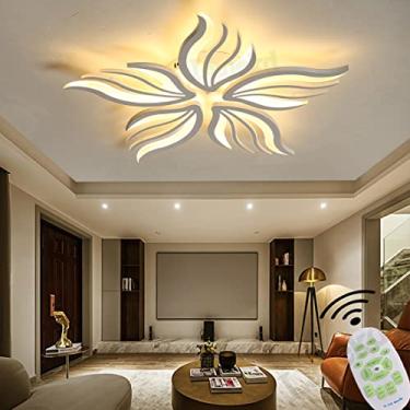 Imagem de Luzes de teto LED Quarto Sala de estar Regulável com controle remoto Luz moderna Design de flores Luminária de teto Luminária de teto embutida Iluminação para sala de jantar Cozinha Ilha Ban