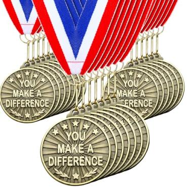 Imagem de Cunno 20 medalhas de ouro de 5 cm para vencedores de prêmios incentivam a participação em equipes para crianças e adultos troféu prêmio presente competições festa de formatura (você faz a diferença)