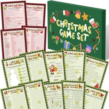 Imagem de Fullhawl 102 peças de jogos de curiosidades de Natal para festivais de grupos grandes, resposta a perguntas, adivinhar, palavras, cartas para Natal, jogos internos, férias, festas, atividades