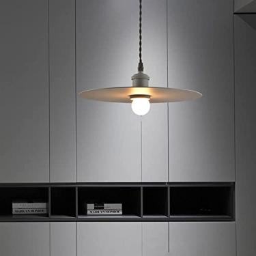 Imagem de SRSXYMBD Abajur redondo de metal E27, luminária pendente nórdica minimalista pequenos lustres luzes de teto, luminária suspensa de mesa de jantar moderna para mudança de ilha de cozinha para melhor