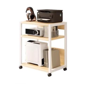 Imagem de URGDWEKJY Suporte de impressora para escritório móvel para impressora de chão simples para armazenamento multicamadas suporte de impressora