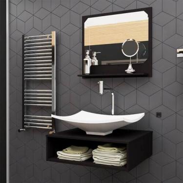 Imagem de Gabinete Para Banheiro C/Cuba + Espelho Ful 50 Branco S/C - GABINETTO,