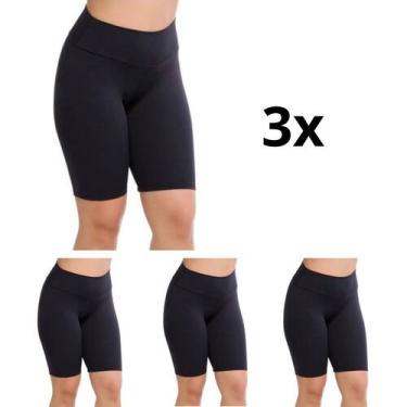 Imagem de Kit 3 Bermudas Feminina Suplex Fitness Academia Esporte - LMP Confecçõ
