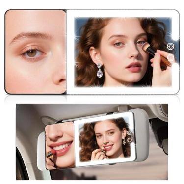 Imagem de Espejo de Vanidad para Visera de Coche Suupvaor con Lupa 20X y LED
