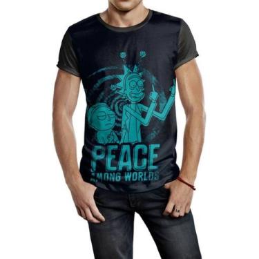 Imagem de Camiseta Masculina  Rick And Morty  Paz Entre Mundos Ref:641 - smoke, 