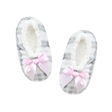 Imagem de DICUIRD Meias femininas com garras, felpudas com parte inferior antiderrapante, chinelos aconchegantes e felpudos, Malha branca, 8-10