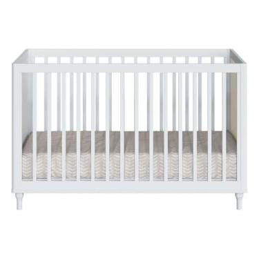 Imagem de Berço Divicar Fofura 2 em 1 Padrão Americano Se Transforma em Mini Cama Design Provençal Branco Premium com Estrutura em MDF e Madeira Maciça (Branco/Rattan)