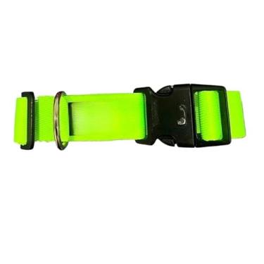 Imagem de Coleira para Cachorro Ajustável Resistente Estilosa Pet Pequeno médio e grande porte(1 UN VERDE NEON INDIVIDUAL)