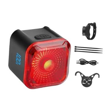 Imagem de Colaxi Lanterna traseira de bicicleta Luz traseira de bicicleta Recarregável por USB Lanterna de de estrada com visor digital para peças de ciclismo de
