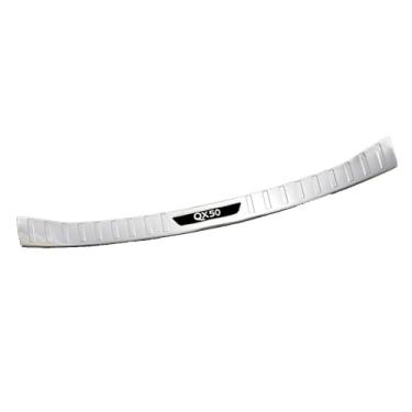 Imagem de Protetor de para-choque traseiro para Infiniti QX50 2019-2024, protetor de porta-malas em aço inoxidável cinza, antiderrapante e antirriscos