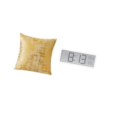 Imagem de Fenteer Capa de Almofada Elegante para Sala de Estar com Visor Digital de Temperatura E Umidade para Decoração de Casa, Escritório, Dormitório, Carro E Quarto