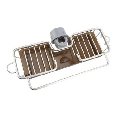 Imagem de Generic Rack de Armazenamento de Esponja de Torneira, Fácil de Instalar, Secagem Rápida, Organizador de Torneira de Pia de Cozinha, Multifuncional, Alta Capacidade de Carga para Sabão (Prata)