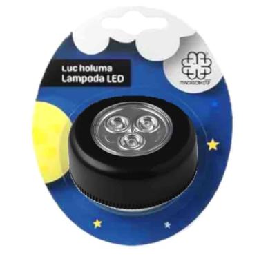 Imagem de LUMINÁRIA MINI 3 LED, PILHA, TOUCH (PRETA)