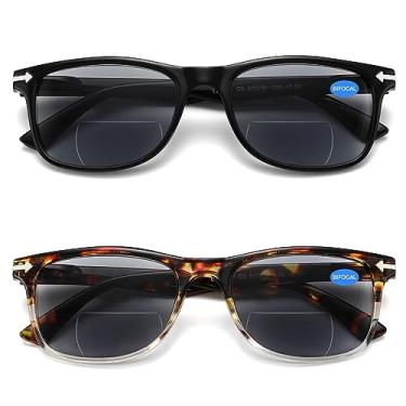 Imagem de Loycco Pacote Com 2 Óculos De Sol Bifocais Unissex Estilo Clássico Para Leitura Ao Ar Livre Mulheres E Homens