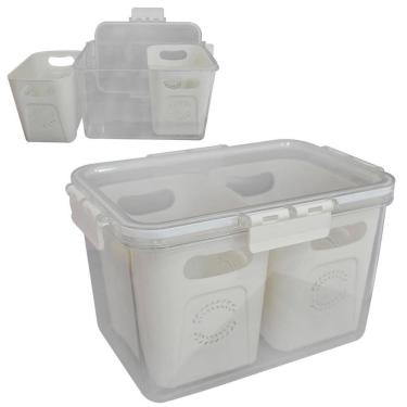 Imagem de Pote Organizador Geladeira 3500Ml Com Escorredor E Tampa