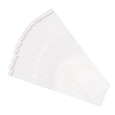 Imagem de 100 unidades de sacos de violoncelo transparentes, 2,5 cm x 7,6 cm de plástico autovedante OPP, sacos de poli para embalagem de biscoitos, joias de doces, presentes, transparente