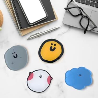 Imagem de Pacote de 4 porta-copos de plástico, porta-copos para bebidas, tapete de copo de estilo bonito para casa, escola, escritório, cafeteria, acampamento ao ar livre e muito mais, durável e lavável à mão.