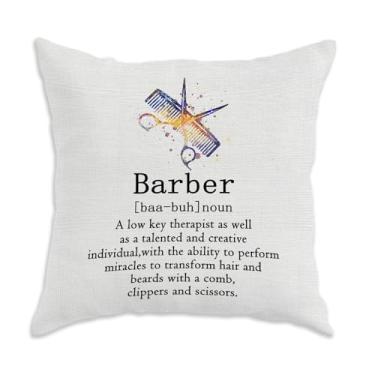 Imagem de Capas de almofada de cabeleireiro para barbeiro 45,7 x 45,7 cm, presentes de cabeleireiro, barbearia, salão de beleza, fronhas, capas de almofadas decorativas