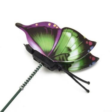 Imagem de Decorações de jardim de borboletas, ornamentos de estacas de borboleta, borboletas artificiais à prova d'água para buquê de flores, jardim, arte, pátio, planta, vaso de flores, decoração de canteiro