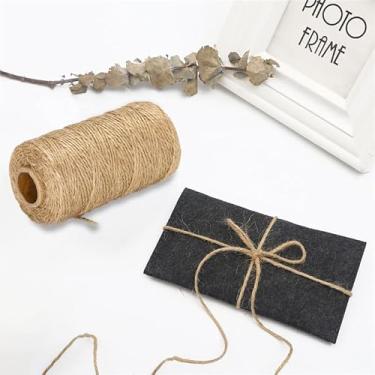 Imagem de Corda de barbante de juta, cordão de macramê de 2 mm de comprimento, fita marrom durável para embrulhar presentes, artesanato, jardinagem, plantas trepadeiras, flores, decoração de casa, decorações de