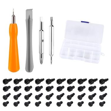 Imagem de Generic Kit de 4 peças de chave de fenda de extremidade dupla com 40 parafusos de campainha, Phillips e cabeças planas, eixo de extremidade dupla, aço de liga, conjunto de eletrônicos e móveis