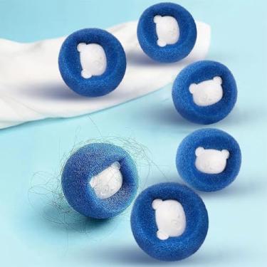 Imagem de 6 bolas de roupa reutilizáveis para remoção de pelos de animais de estimação: perfeitas para roupas e roupas de cama, dobrando como bolas de secador para desaparecer pelos de animais de estimação