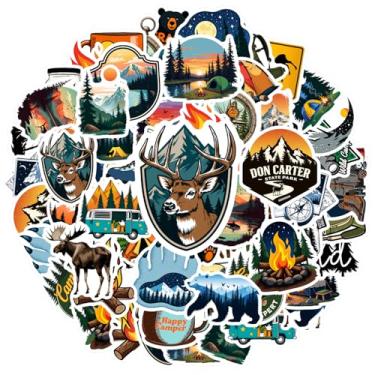 Imagem de Pacote de adesivos para acampamento, caminhada, natureza, aventura, exterior, adesivos, natureza, selvagem, faça você mesmo, para celular, guitarra, notebook, mala, copo, laptop, motocicleta, bagagem