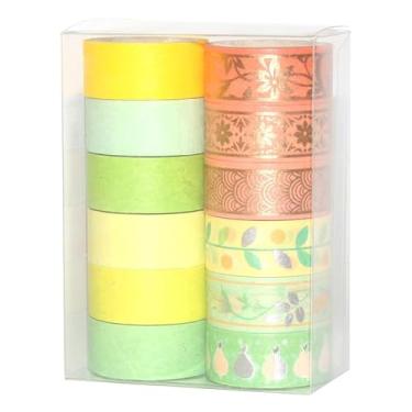 Imagem de Conjunto de adesivos Washi com 12 rolos de flores, adesivos decorativos de 3 metros para artes faça-você-mesmo, materiais de diário, scrapbook, cartão, embrulho de presente (1,5 cm)