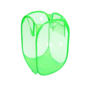 Imagem de Cesto Organizador Roupa Brinquedos Infantil Telado Dobravel Coloridos (VERDE)