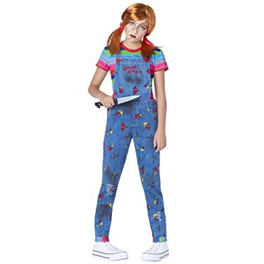 Imagem de Spirit Halloween Fantasia infantil de luxo Chucky | Oficialmente licenciada | Cosplay de terror | Fantasia de casal, Multicolorido., CHILD SMALL