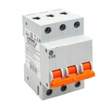 Imagem de Disjuntor Tripolar Din 3P 50A 220v Curva C 5Ka G33SLC50 GE - Abb