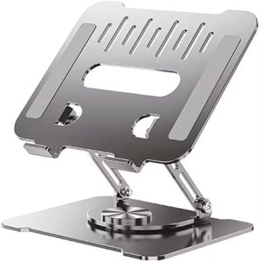 Imagem de Suporte para Notebook Ajustável Base Giratória 360º Apoio Dobrável Laptop até 17 Polegadas Resistente Estável Ergonômico Articulado Portátil de Mesa em Metal Premium