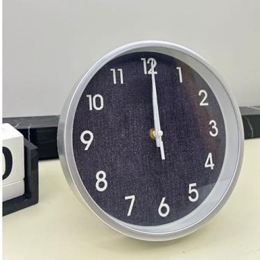 Imagem de Relógio de Parede Moderno Silencioso 20cm – Decoração para Escritório, Sala e Quarto com Design Minimalista(CF-075-Prata)