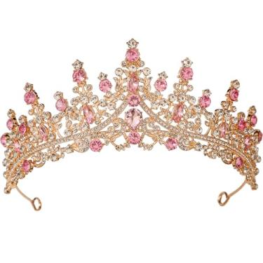 Imagem de Aimilcall Tiaras coroas para mulheres, tiaras de princesa de cristal, strass, rainha para casamento, acessórios de cabelo para casamento, festa de formatura e desfile (A6), Medium, Liga, Cristal