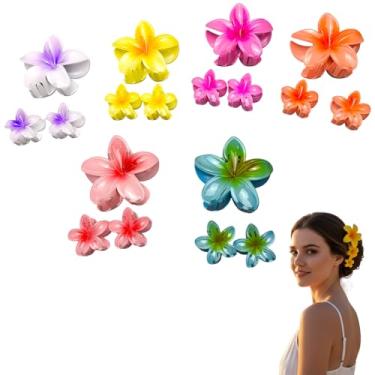 Imagem de Kit 3x Piranha Acrilica Flor de Lótus Prendedor De Cabelo Presilha Colorida Vintage Luxo Feminina Elegante Mulheres Menina (ROSA)