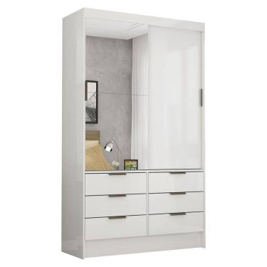 Imagem de Guarda-roupa Sevilha 2 Portas 6 Gavetas Plus Carioca Móveis Branco