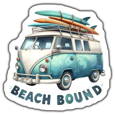 Imagem de Adesivo vintage para van de surfe, decalque encadernado na praia, adesivo de viagem retrô, vinil de aventura de verão, decoração de prancha de surfe costeira, adesivo para laptop de carro - adesivo de