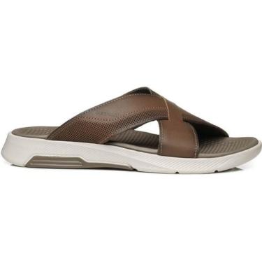 Imagem de Chinelo Pegada Masculino Leve E Confortável Couro Original, Caqui, 40