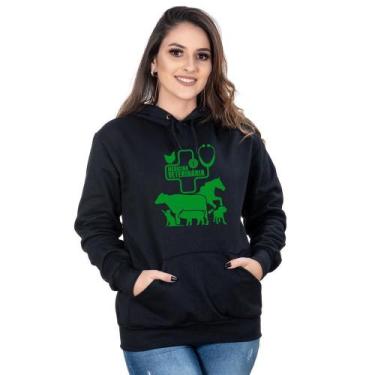 Imagem de Blusa Moletom Feminina Veterinária Bolso Canguru Conforto - Campero, P