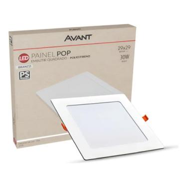 Imagem de Painel Led Plafon Pop Embutir 30w 6500k Branco Frio 39cm Quadrado Bran
