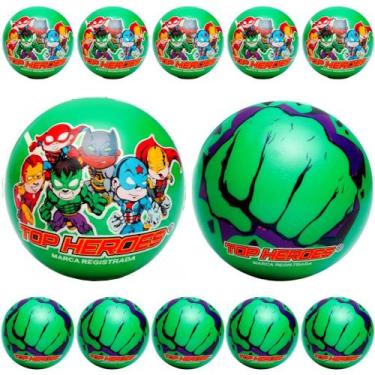 Imagem de 20 Bolas de Leite Vinil Top Heroes Huk Verde Festas Infantil - Importu