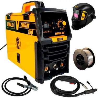 Imagem de Solda Multiprocesso MIG sem Gás Sinérgica com Máscara EVAFLUX-150 220V